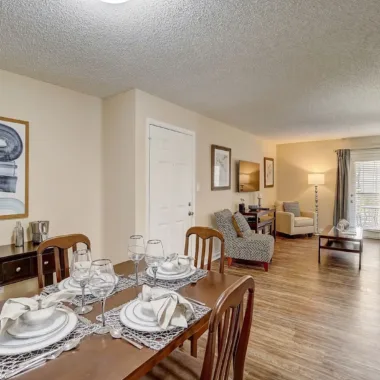 Large floor plan with dining room and LVP flooring at Willowbrooke Apartments in Lakeland