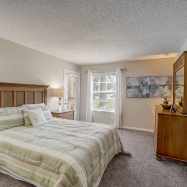 Large primary bedroom with plush carpet at Willowbrooke Apartments in Lakeland, FL