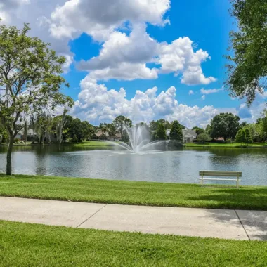 Scenic lakeside walking trail at Willowbrooke Apartments in Lakeland